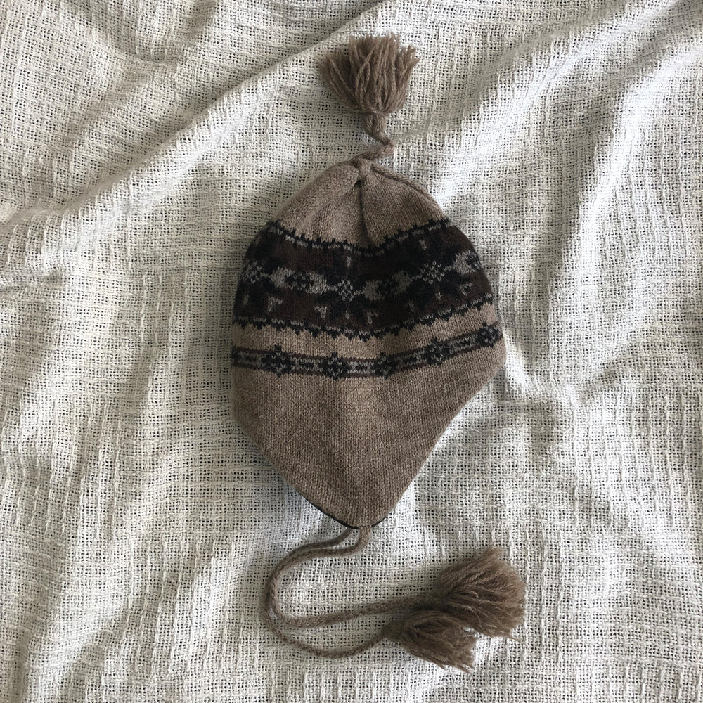 Wool / Fleece Lined Tassled Winter Ski Hat